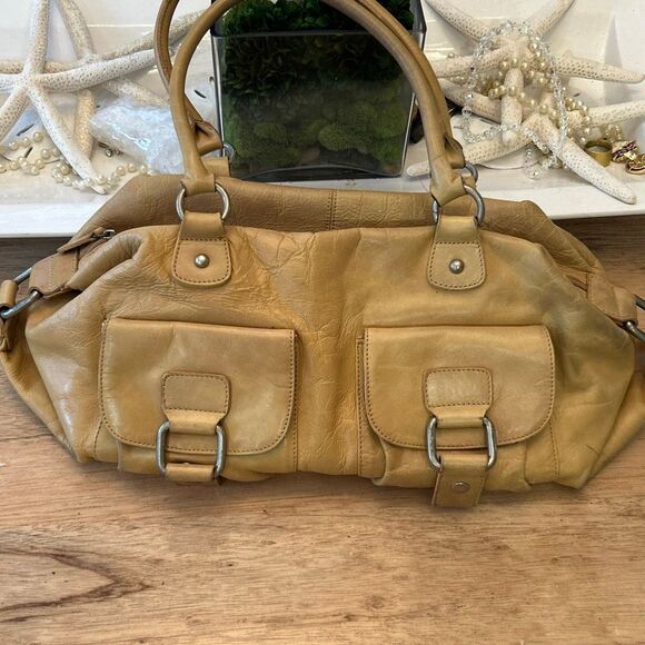 Bo Bo bags LA Y2K genuine leather handbag vintage tan - Picture 1 of 9